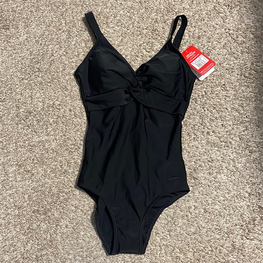 New speedo black one piece bodyshaping swimsuit